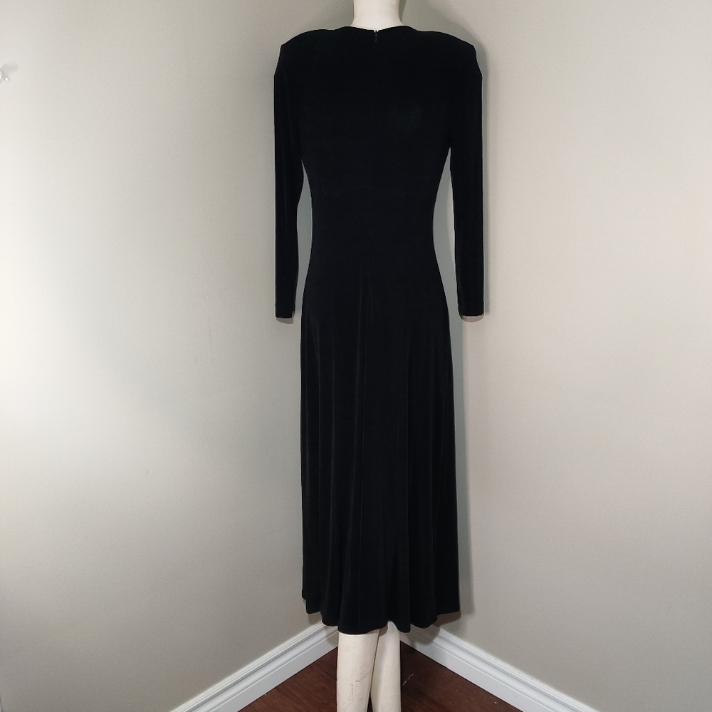 Joseph Ribkoff Creations Black Slinky Knit Maxi Dress Sz 12 - Picture 3 of 10